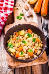 Vegetable stew with white beans, potatoes, carrots