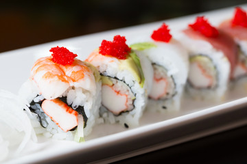 Sushi roll with salmon