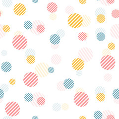 Fototapeta premium Vector gentle vintage seamless pattern with colorful dots.