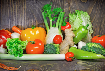 Healthy diet - Eating healthy food (organic vegetables)