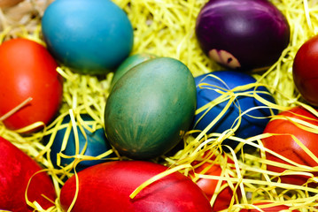 Obraz na płótnie Canvas Background with Easter Eggs