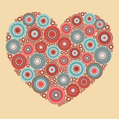 Bright abstract heart on beige background