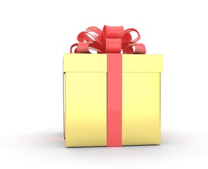 gift box with bows isolated on white