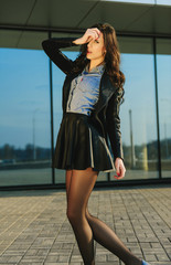Obraz premium Beautiful young girl outdoors lifestyle
