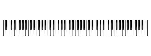 Vector illustration. Musical flat background. Piano key, keyboard. Melody. Instrument. © 32 pixels