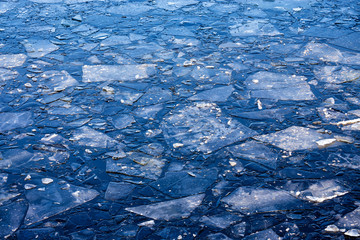 Ice floes in water