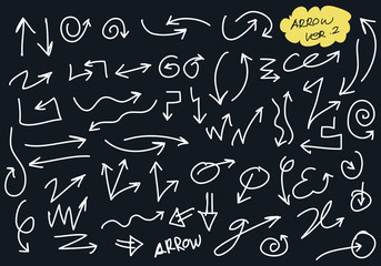 Set of Hand Drawn Arrows Stock illustration