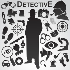 Detective vector icon set. - 103022426