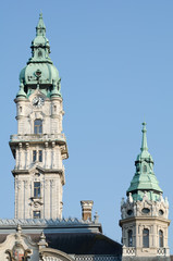Fototapeta na wymiar Gyor City Hall Towers