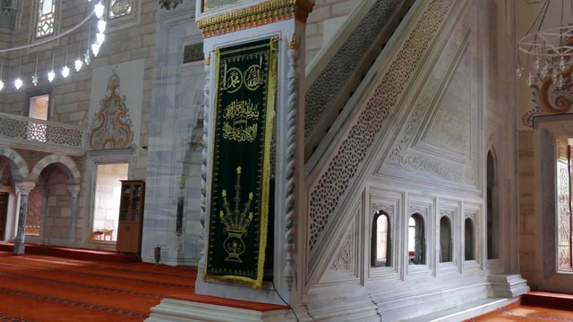 Edirne in Turkey. Selimiye Mosque. Monument of UNESCO  interior
