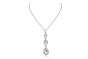 Trendy & Sparkly Geometric Crystal Necklace in Silver