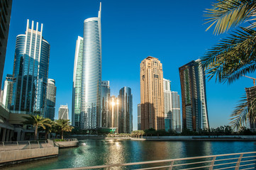 Obraz na płótnie Canvas Jumeirah Lakes Towers in Dubai, United Arab Emirates