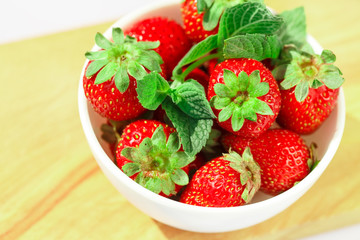 Juicy macro strawberries.