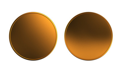 Gold coin front and back white