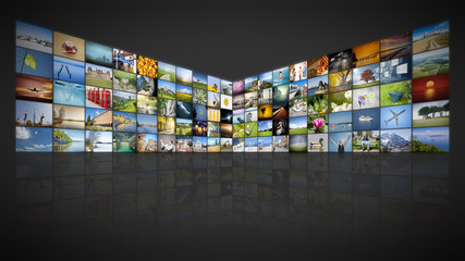 100 screens video wall