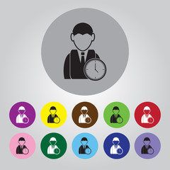 Time for work icon - Over time working icon