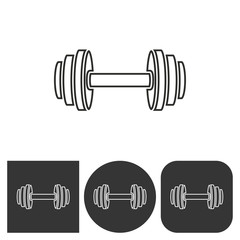 Dumbbell  - vector icon.