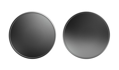 Silver coin front and back