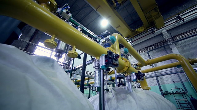 Huge reservoir tanks for water treatment sludge digester storage and dry equipment machines. Biogas production from natural products.