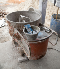 cement concrete mixer at construction site
