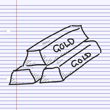 Simple doodle of a stack of gold bars