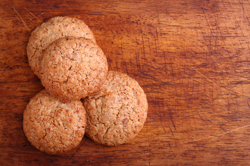 cookies on a dark background with almonds