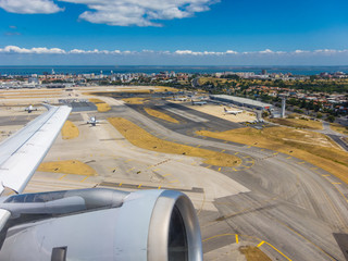 Abflug vom Flughafen Lissabon; Portugal