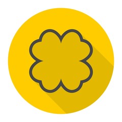 Simple Four Leaf Clover icon with long shadow