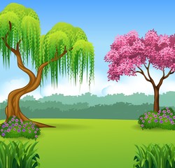 Illustration of beautiful forest background