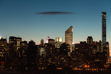 New York City Midtown Manhattan cityscape at twilight