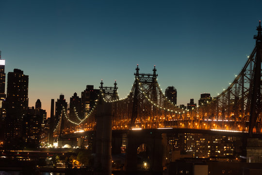 Queensboro Bridge at twilight in New York City