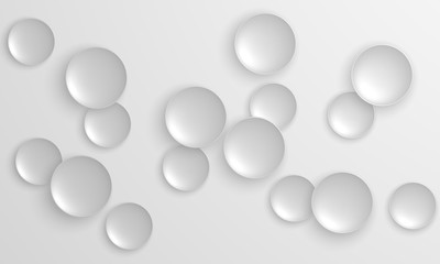 Abstract 3D white spheric elements on  background