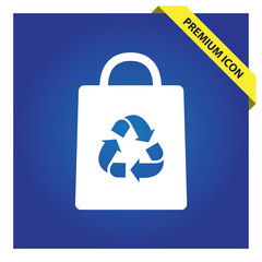 Bag with recycle icon for web and mobile