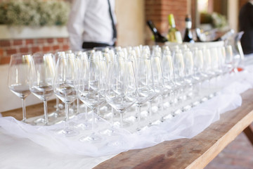 waiter pouring champagne
