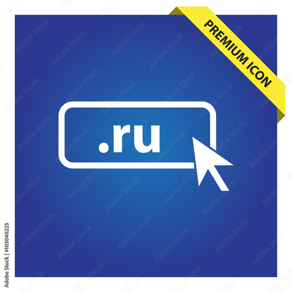 Aufkleber domain ru icon. top-level internet domain