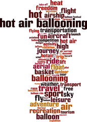 Hot air ballooning word cloud concept. Vector illustration