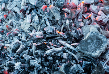 burning charcoal as a background. texture