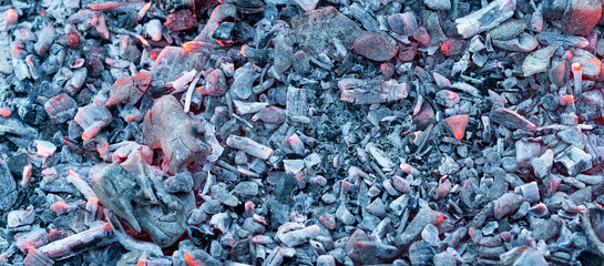 burning charcoal as a background. texture