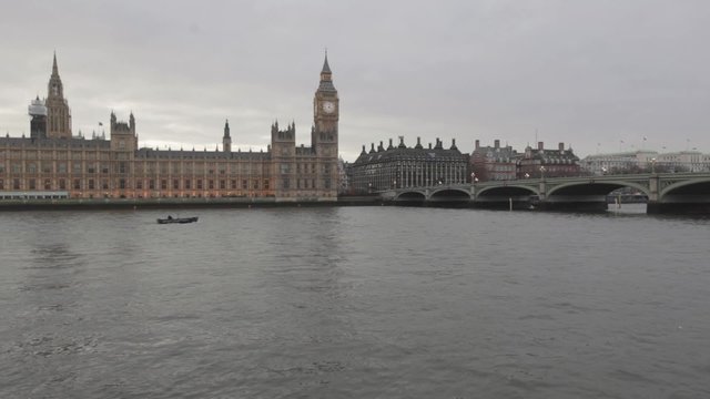 Houses of Parliament and Big Ben in London time lapse video