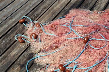 fishing net on the pier