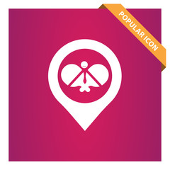 Ping pong with pin icon