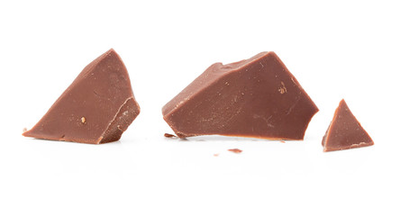 slice of chocolate on a white background