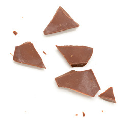 slice of chocolate on a white background