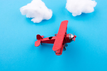 Toy airplane in sky