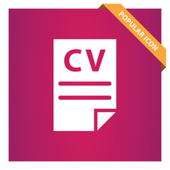 Fototapeta na wymiar CV, resume icon for web and mobile