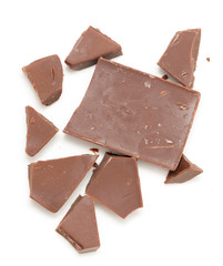 slice of chocolate on a white background