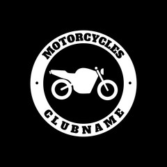 Vintage motorcycle emblem, label, badge, logo and design element. Monochrome style.