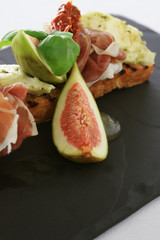 fig and cured ham bruschetta