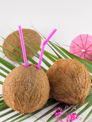Fresh coconut cocktail for the summer © creativefamily