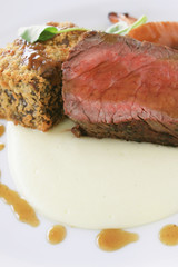 beef fillet plated meal